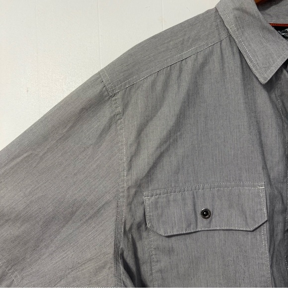 Harley-Davidson Black White Striped Embroidered Button Down Motorcycle Shirt L - Picture 4 of 12